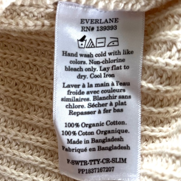 Everlane NWOT The Organic Cotton Slim Crew Sweater Canvas Color Size M - Picture 15 of 16